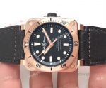 Newest Replica Bell and Ross BR03-92 Diver Bronze Watch Rose Gold